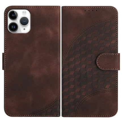 Elephant Head Embossed Case With Lanyard Wallet Stand For iPhone 11 Pro XS X XR - brown PU leather wallet case with embossed elephant pattern and magnetic clasp