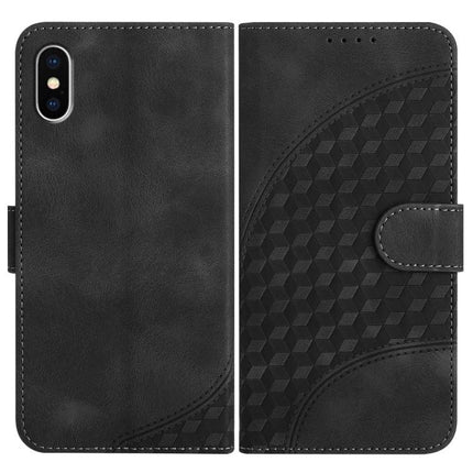 Elephant Head Embossed Case With Lanyard Wallet Stand For iPhone 11 Pro XS X XR black PU leather wallet case with embossed geometric pattern and lanyard slot