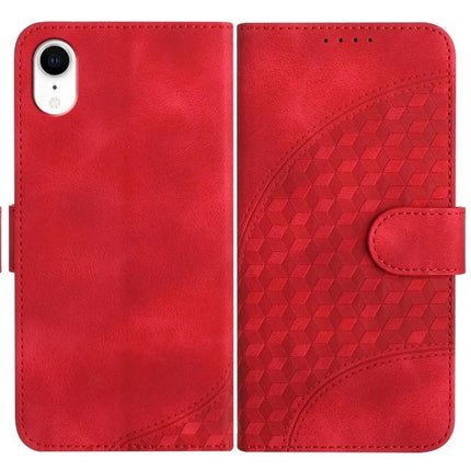 Elephant Head Embossed Case With Lanyard Wallet Stand For iPhone 11 Pro XS X XR - red PU leather wallet case with embossed pattern and card slots, stand and lanyard
