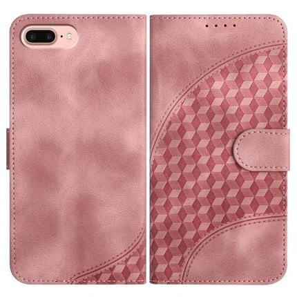 Elephant Head Embossed Leather Case With Lanyard For iPhone XS Max 8 Plus 7 Plus - pink wallet folio with embossed geometric pattern and card slots