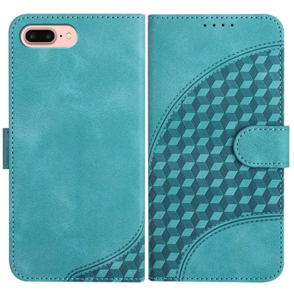 Elephant Head Embossed Leather Case With Lanyard For iPhone XS Max 8 Plus 7 Plus turquoise wallet folio with geometric embossed pattern and lanyard slot