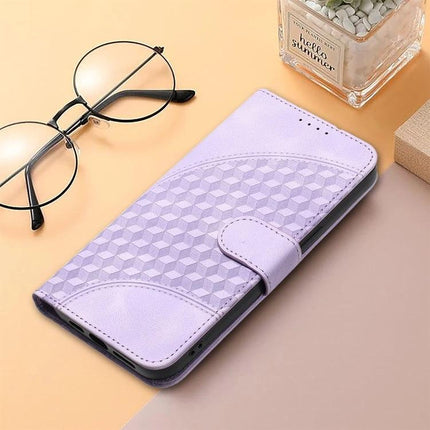 Elephant Head Embossed PU Leather Case With Lanyard For iPhone 17 Series Wallet in lavender with card slot and pocket stand