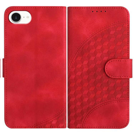 Elephant Head Embossed PU Leather Case With Lanyard For iPhone 17 Series Wallet - red wallet folio with embossed pattern, card slot and magnetic clasp