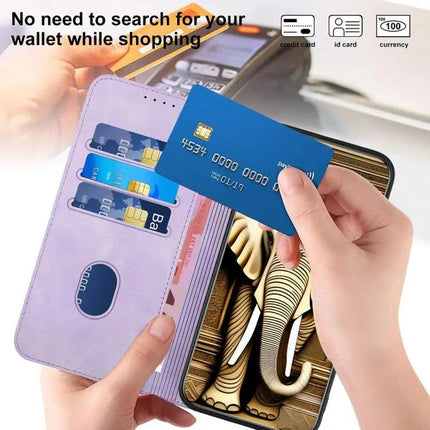 Elephant Head Embossed PU Leather Case With Lanyard For iPhone 17 Series Wallet