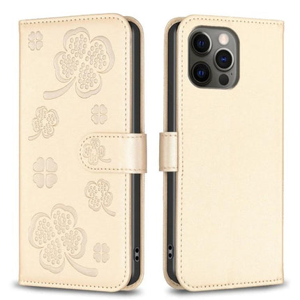 Embossed Leather Phone Case For Daily Carry With Card Slot in cream embossed floral PU leather with TPU shell and magnetic closure