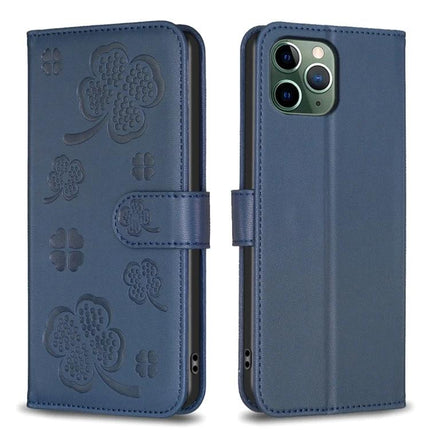 Leather Phone Case With Card Holder For Everyday Errands And Commutes Slim Design - navy floral embossed TPU wallet case with kickstand and card slots