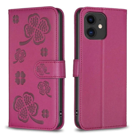 Embossed Leather Phone Case For Daily Carry With Card Slot - magenta floral embossed PU leather wallet case with TPU inner shell and card slot