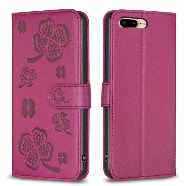 Daily Leather Phone Case for iPhone With Card Slots pink floral wallet case with kickstand and secure card slots