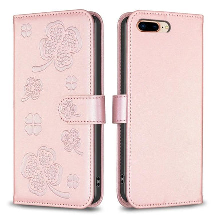 Daily Leather Phone Case for iPhone With Card Slots in pink floral wallet style with kickstand and card pockets