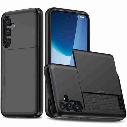 Samsung Phone Case For Daily Protection - black slim durable cover with raised edges and sliding camera/privacy protector
