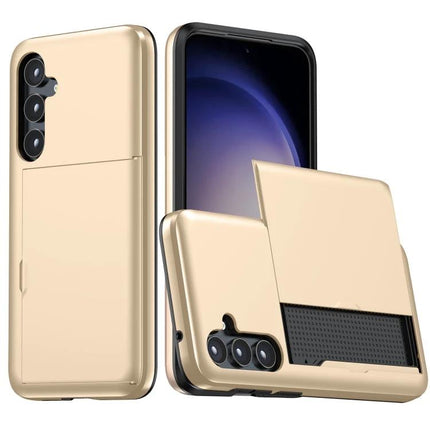 Durable Phone Case With Card Slot For Everyday Use slim gold protective case with back card slot for ID and credit cards