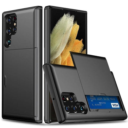 Essential Phone Case Daily Protection slim black PC+TPU wallet case with card slot for smartphone, drop and scratch protection, pocket-friendly design