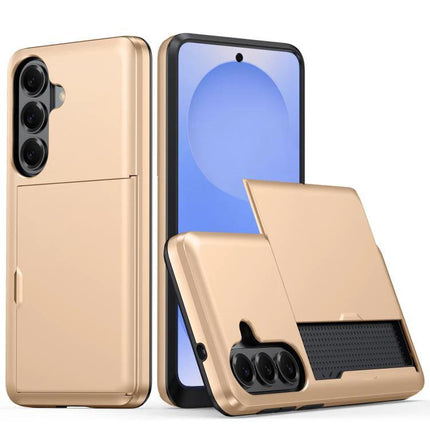 Phone Case With Card Holder For Everyday Errands On The Go Simple Practical Accessory - gold protective phone case with built-in sliding card slot