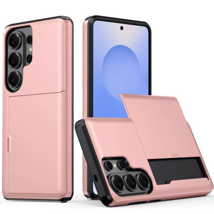 Samsung Protective Case for Everyday Phone Use slim pink PC+TPU card slot case showing front and camera cutouts