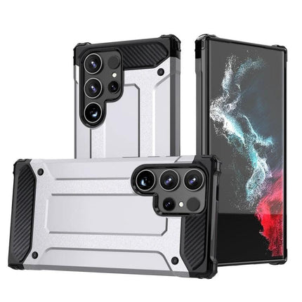 Magic Armor Case for Samsung Galaxy S24 slim rugged protective silver case with precise cutouts for camera, buttons, and ports