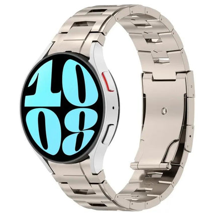Pure Titanium Button Metal Watch Band For Galaxy Watch6