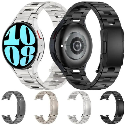 Pure Titanium Button Metal Watch Band For Galaxy Watch6