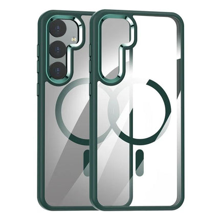 Samsung Galaxy Clear Case For Everyday Protection Against Scratches And Dirt, Keeps Original Look - transparent green bumper showing camera cutouts and clear back