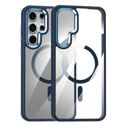 Samsung Galaxy Clear Case For Everyday Protection Against Scratches And Dirt, Keeps Original Look - transparent protective phone case with blue bumper