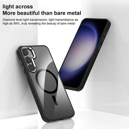 Essential Case for Samsung Galaxy Everyday Protection showing clear back, raised camera lip, and textured grip for daily scratch and dirt protection