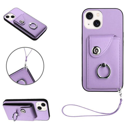 Phone Case With Card Holder For Daily Essentials And Everyday Carry On The Go For Easy Access - lavender protective phone case with card slot, ring and wrist strap