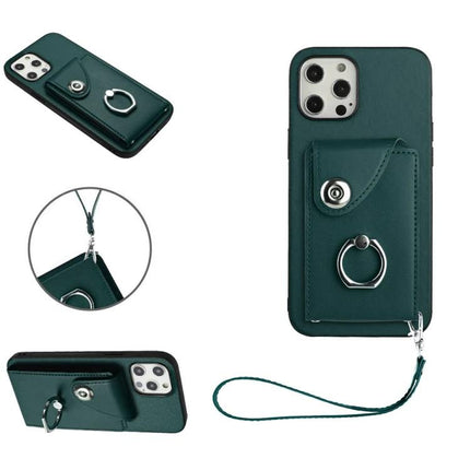 Phone Case With Card Holder For Daily Essentials And Everyday Carry On The Go For Easy Access - green leather wallet case with ring and wrist strap