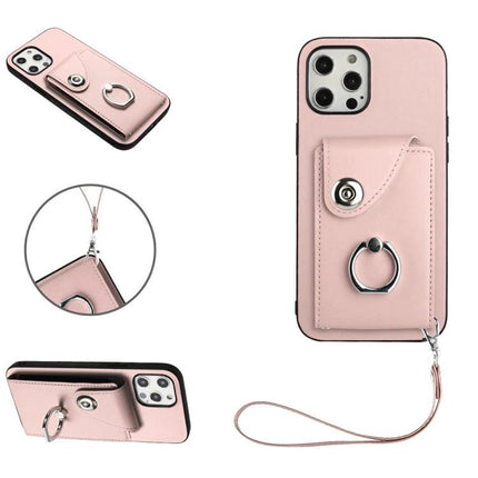 Phone Case With Card Holder For Daily Essentials And Everyday Carry On The Go For Easy Access pink leather wallet case with ring and strap