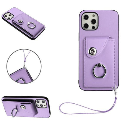 Phone Case With Card Holder For Daily Essentials And Everyday Carry On The Go For Easy Access - lavender wallet case with ring, strap, and card pocket
