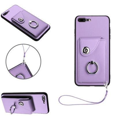 Phone Case With Card Pocket for Everyday Carry in lavender with ring grip, wrist strap and secure card slot for hands-free convenience