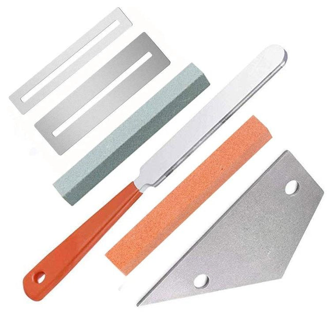 Tool Set for Polishing and Leveling Guitar Frets at Home — fret file, leveling plates and polishing stones for home guitar maintenance