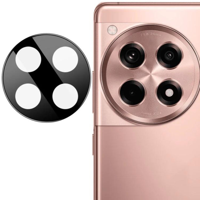 IMAK Rear Camera Lens Protector for OnePlus Phones shown on rose gold OnePlus camera module, clear scratch protection with bubble-free static fit