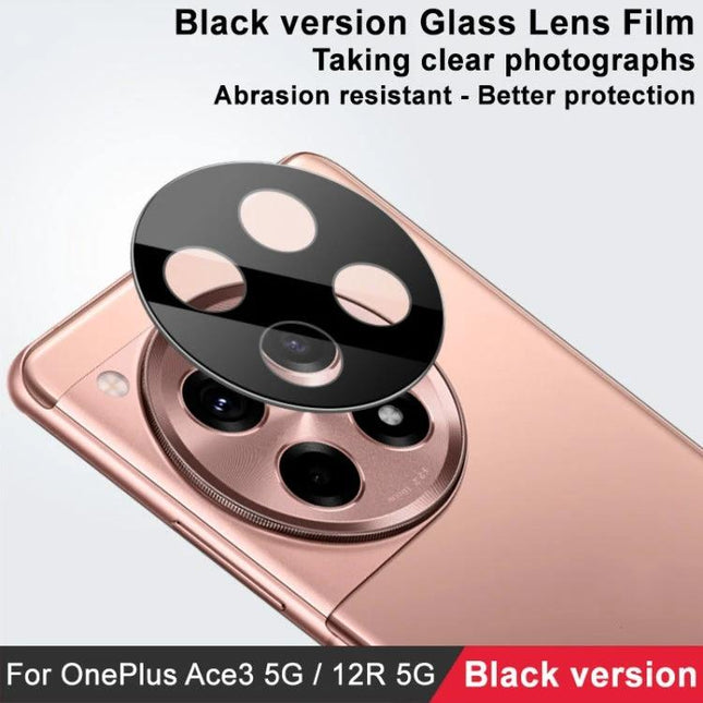 IMAK Rear Camera Lens Protector for OnePlus Phones black glass lens film on OnePlus Ace 3 / 12R showing protection and clear photos
