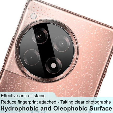 IMAK Rear Camera Lens Protector for OnePlus Phones on rose gold OnePlus phone showing clear, hydrophobic lens cover and water-resistant surface