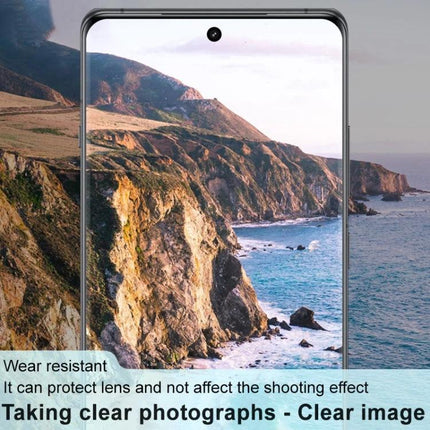 IMAK Rear Camera Lens Protector for OnePlus Phones on OnePlus phone showing clear coastal photo, scratch and dust protection, no-glare, bubble-free fit