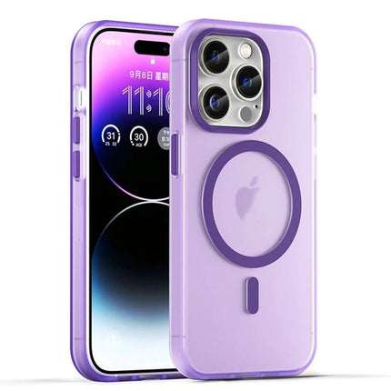 iPhone Case for Everyday Protection - slim purple MagSafe-compatible protective case with camera and button cutouts