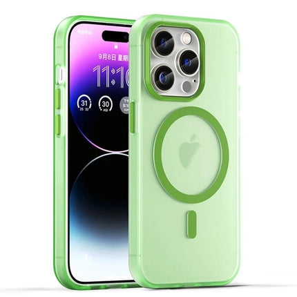 iPhone Case for Everyday Protection in translucent green with MagSafe ring, slim minimalist fit and raised camera protection