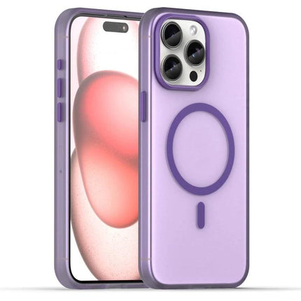 Essential Phone Case For Everyday Device Protection On The Go - slim matte translucent purple case with MagSafe ring, camera protection and fingerprint-resistant finish