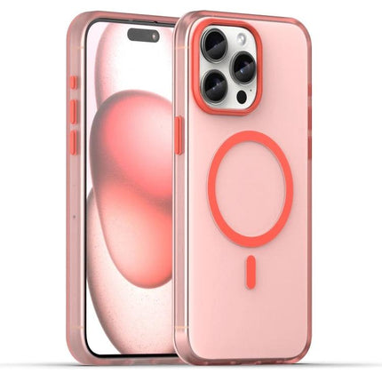 Essential Phone Case For Everyday Device Protection On The Go - slim matte translucent pink case with MagSafe ring, raised camera protection and fingerprint-resistant finish