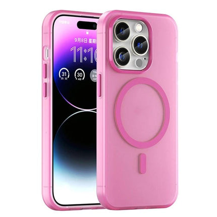 iPhone Case for Everyday Protection — matte translucent pink slim case with MagSafe ring, protects against minor drops and preserves button access