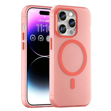 iPhone Case for Everyday Protection - matte translucent pink case with MagSafe ring, slim low-profile drop and scratch resistant coverage