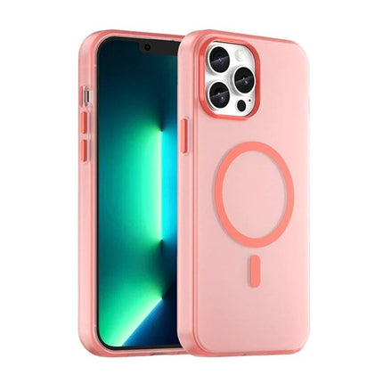 Protective Phone Case for Everyday Use - slim pink magnetic wireless charging compatible case with 360-degree buffered corner protection