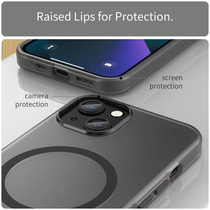 iPhone Case for Everyday Protection with matte translucent TPU, raised lips for screen and camera protection, slim 360-degree buffered corners