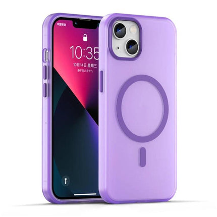 iPhone Case for Everyday Protection - slim matte translucent purple TPU case with 360-degree buffered corners and MagSafe ring