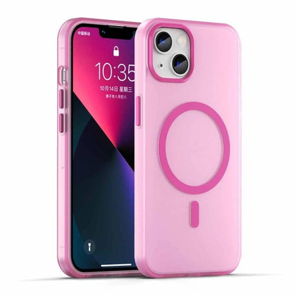 iPhone Case for Everyday Protection — slim matte translucent pink TPU case with 360-degree buffered corners and MagSafe ring