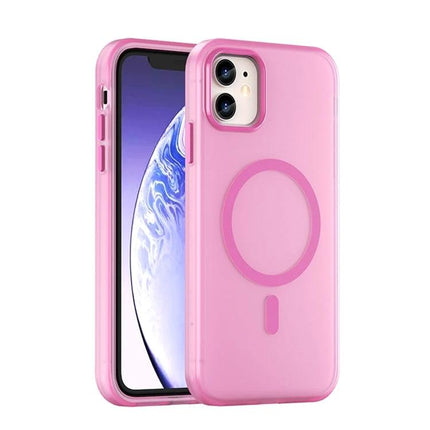 iPhone Case for Everyday Protection - slim matte translucent pink TPU with 360-degree buffered corners and MagSafe ring