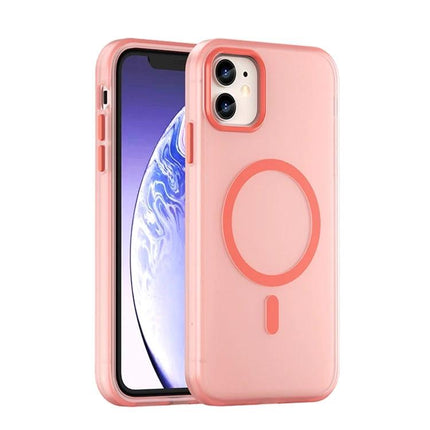 iPhone Case for Everyday Protection - slim matte translucent TPU pink case with 360-degree buffered corners and wireless charging ring