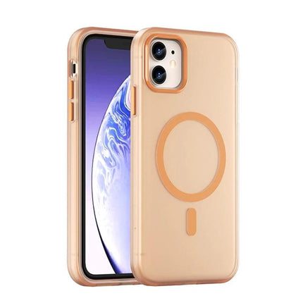 iPhone Case for Everyday Protection - slim matte translucent TPU case with buffered corners, raised camera lip and MagSafe ring - peach