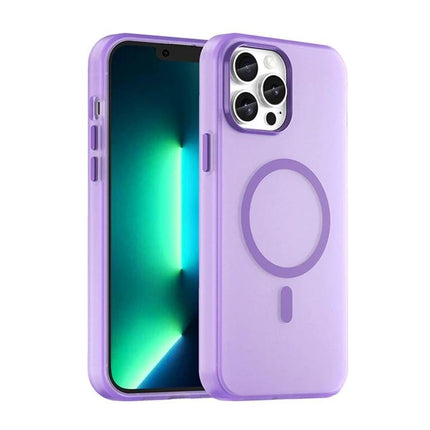 Practical Phone Case For Everyday Protection With Slim Lightweight Build For Daily Use - matte translucent purple iPhone 12 Pro protective case with MagSafe ring