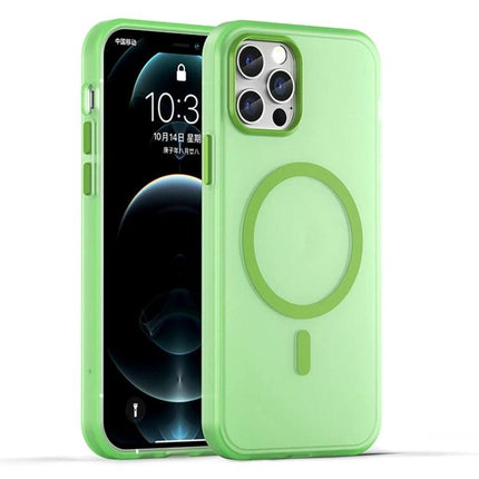 Practical Phone Case For Everyday Protection With Slim Lightweight Build For Daily Use - green translucent iPhone 12 Pro case with MagSafe ring and raised camera frame