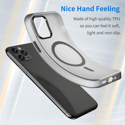 Frosted Translucent iPhone Case For Everyday Protection During Commutes And Daily Activities - frosted translucent MagSafe TPU case showing matte back and camera cutout